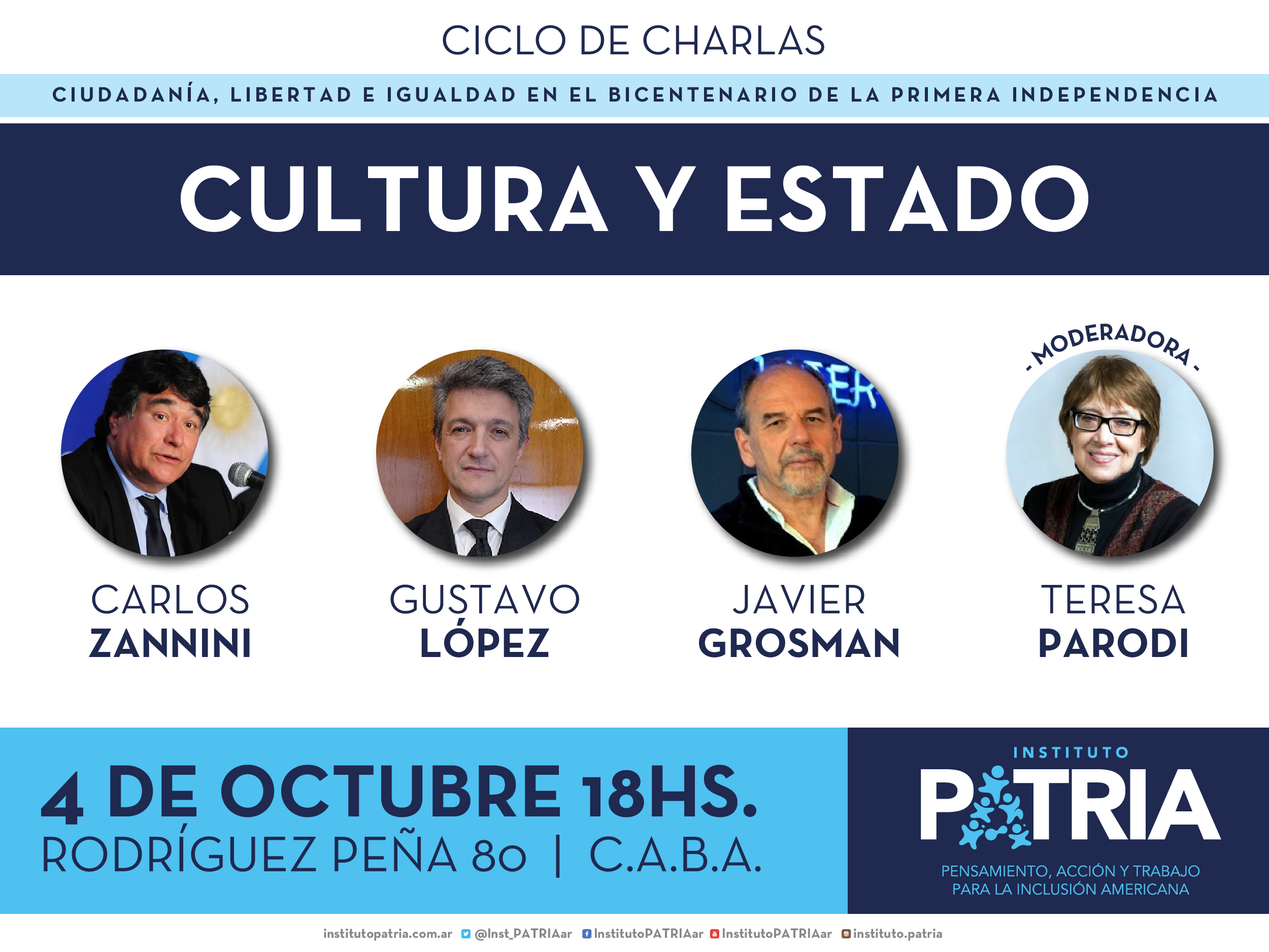 «Cultura y Estado»: Carlos Zannini, Gustavo López y Javier Grosman con la coordinación de Teresa Parodi