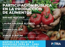 Charla abierta «Participación pública en la producción de alimentos»