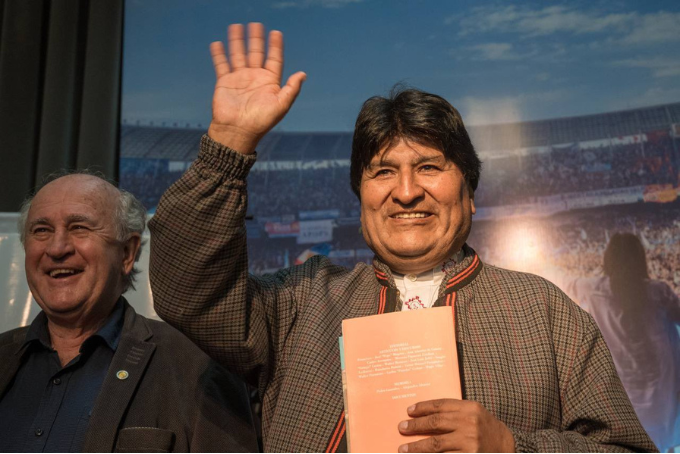 Evo Morales en el Instituto Patria