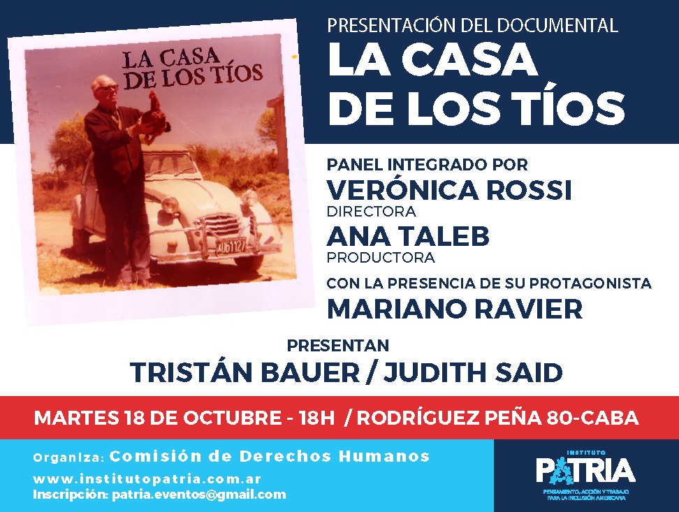 Presentación del documental «LA CASA DE LOS TIOS»